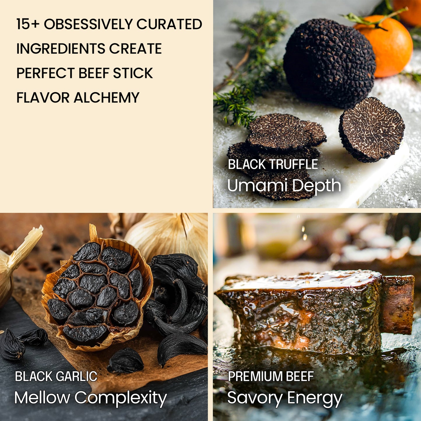 Black Truffle & Black Garlic Beef Sticks