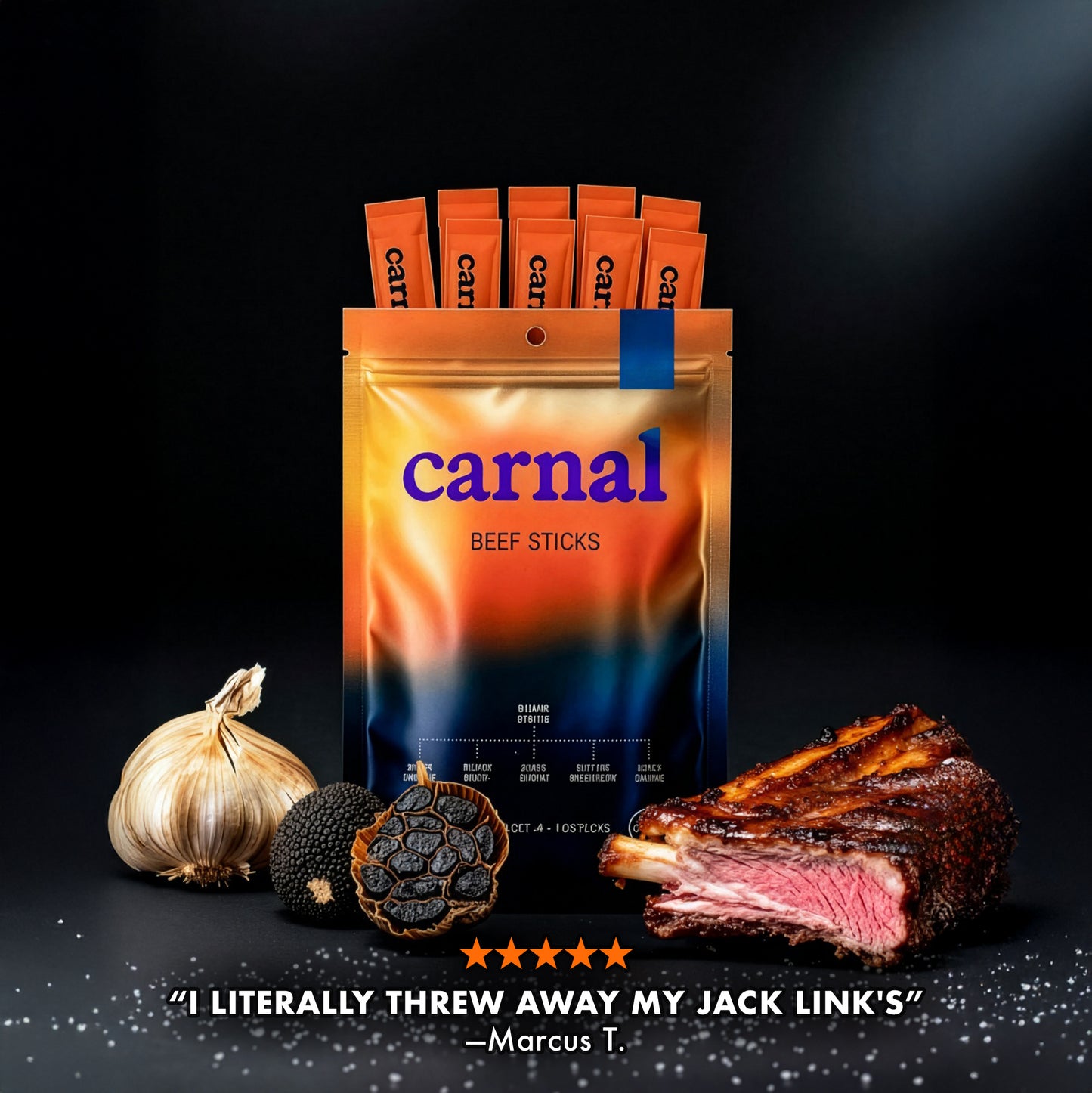 Black Truffle & Black Garlic Beef Sticks
